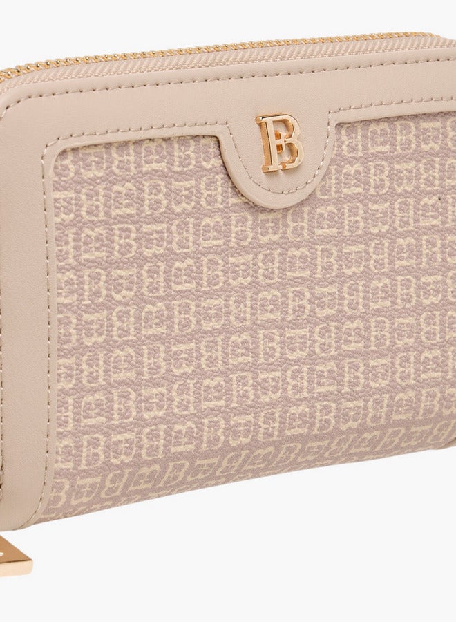 Flora Bella By Shoexpress Monogram Print Wallet with Zip Closure - Image 3
