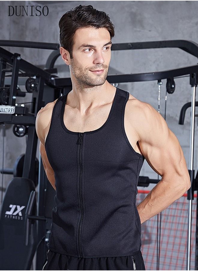 DUNISO - Men's Sports Compression Shirt Slimming Body Shaper Vest Waist Trainer Workout Tank Tops Tummy Control Shapewear Back Support Tight Undershirts - Image 1