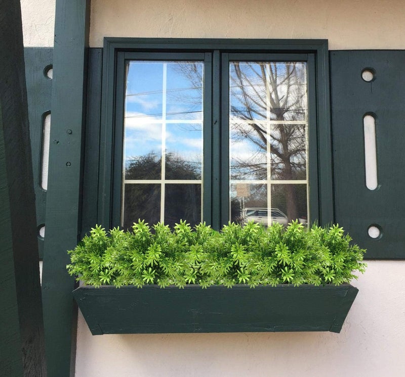 LOVENIMEN Artificial Plants, Plastic Shrubs Soft Grass Fake Greenery, Outdoor Indoor Home Garden Verandah Parterre Wedding Garland Table Centerpieces Decoration UV Resistant Planter Filler 4 pcs - Image 3