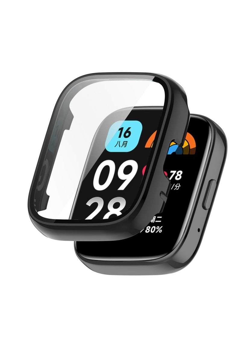 PC Full Coverage Protective Watch Case Cover Tempered Glass Screen Protector Compatible with Redmi Watch 3( - Image 1