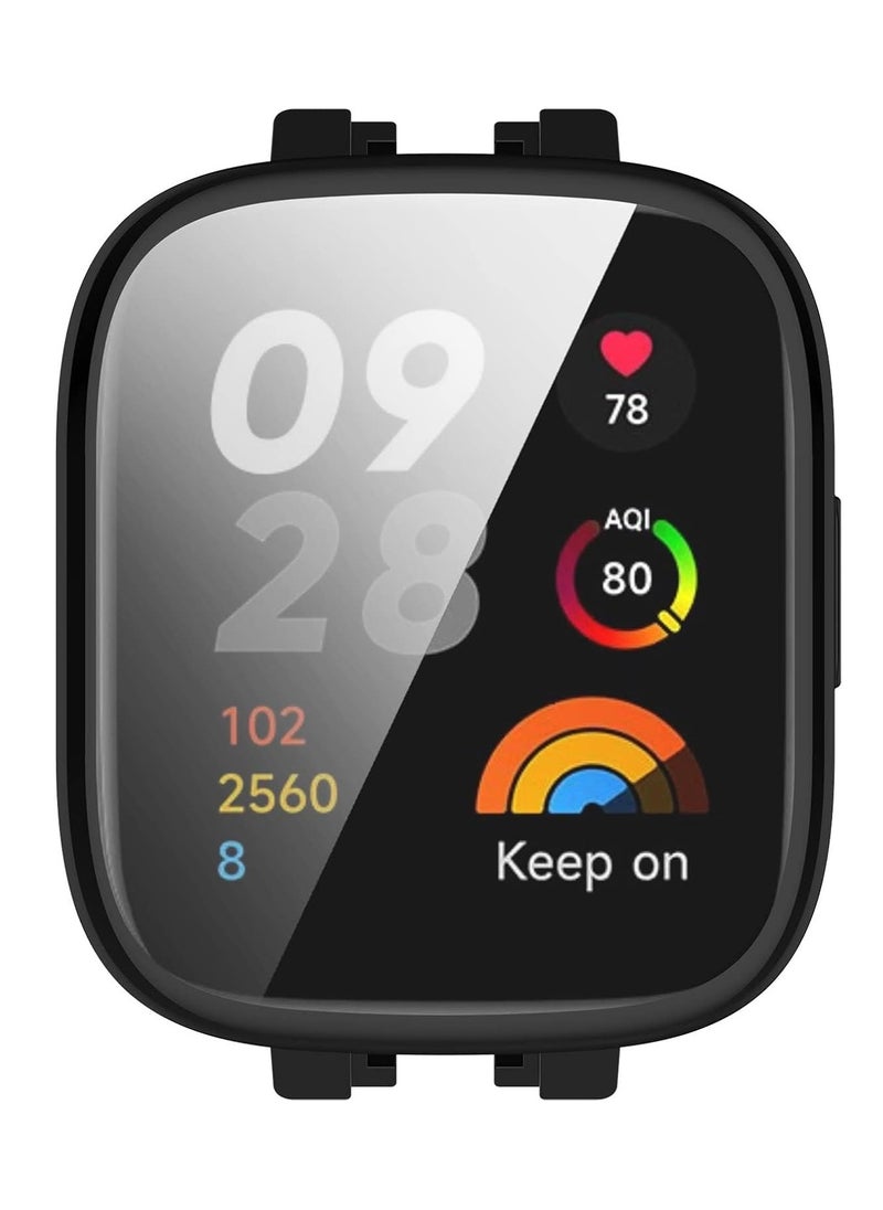 Generic Case For Xiaomi  Redmi Watch 3 Active Case All-Around with Built-in Screen Protector Watch Soft TPU Shockproof Cover Slim Guard Thin Bumper Shell Protector (Black)  - Image 2