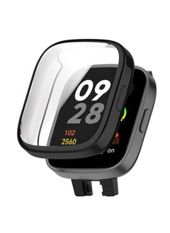 Case For Xiaomi  Redmi Watch 3 Active Case All-Around with Built-in Screen Protector Watch Soft TPU Shockproof Cover Slim Guard Thin Bumper Shell Protector (Black)