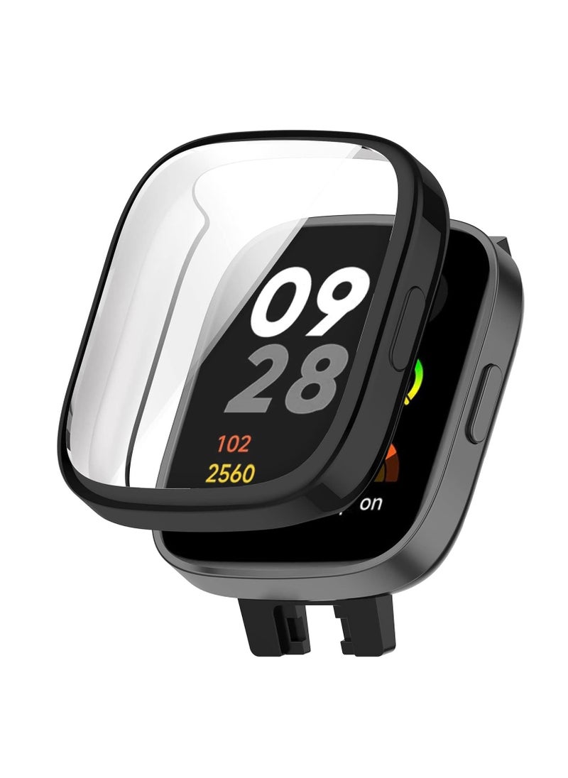 Generic Case For Xiaomi  Redmi Watch 3 Active Case All-Around with Built-in Screen Protector Watch Soft TPU Shockproof Cover Slim Guard Thin Bumper Shell Protector (Black)  - Image 1