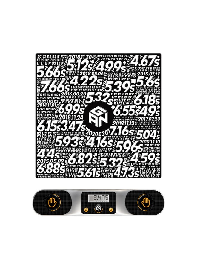 GAN Rubik's Cube Mat Timer Large Mat Speed Stacking Cup Competition Training Mat Smooth Non-Slip Bottom Mouse Pad Silver-Color:GAN Hand-painted Training Mat  - Image 2