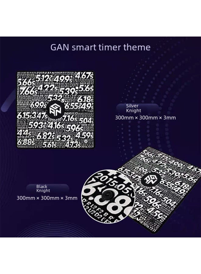 GAN Rubik's Cube Mat Timer Large Mat Speed Stacking Cup Competition Training Mat Smooth Non-Slip Bottom Mouse Pad Silver-Color:GAN Hand-painted Training Mat  - Image 5