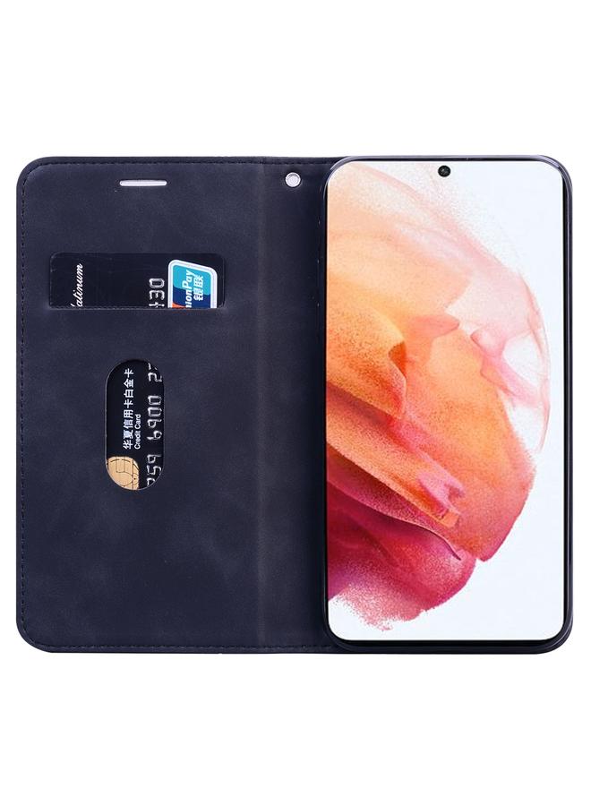 اس-توب جراب لهاتف Samsung Galaxy S21+ 5G Frosted Business Magnetic Flip أفقي من جلد البولي يوريثان مع حامل وفتحة بطاقة وحبل - Image 4