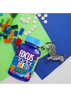Focus Factor Kids Complete Daily Chewable Vitamins: Multivitamin & Neuro Nutrient (Brain Function) w/Vitamin B12, C, D3-60 Count  - Image 3