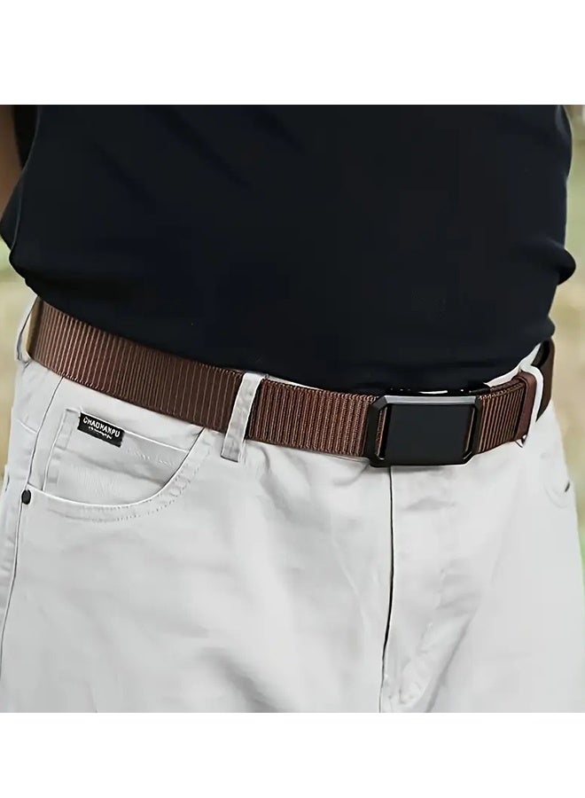 Outdoor Nylon Sports Men's Coffee Grey, Men'S Casual Nylon Belt, Automatic Iron Buckle, Suitable for Outdoor Activities - Image 2