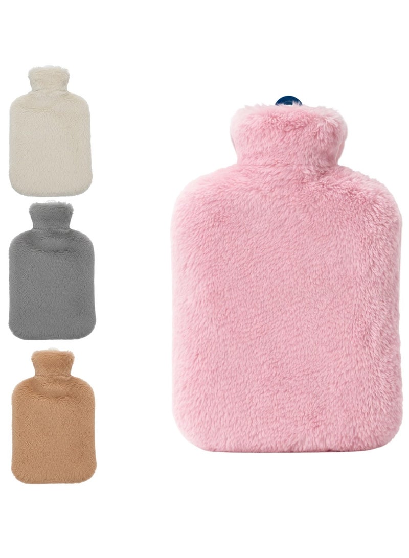 Lukadah Plush Hot Water Bag with Soft Fleece Cover – Leakproof & Reusable Heat Therapy Bag for Period Cramps, Back Pain & Muscle Relief – Large Capacity Hot Water Bag for Women & Men – Multicolour - Image 1