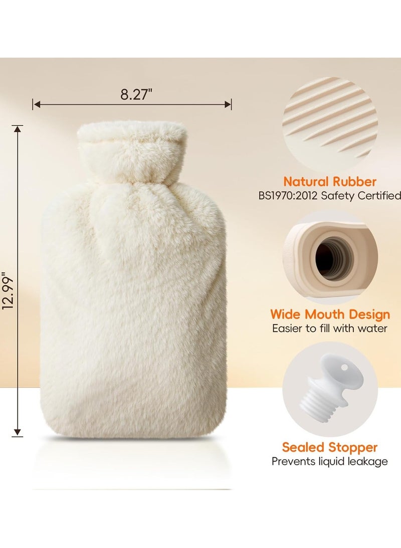Lukadah Plush Hot Water Bag with Soft Fleece Cover – Leakproof & Reusable Heat Therapy Bag for Period Cramps, Back Pain & Muscle Relief – Large Capacity Hot Water Bag for Women & Men – Multicolour - Image 2