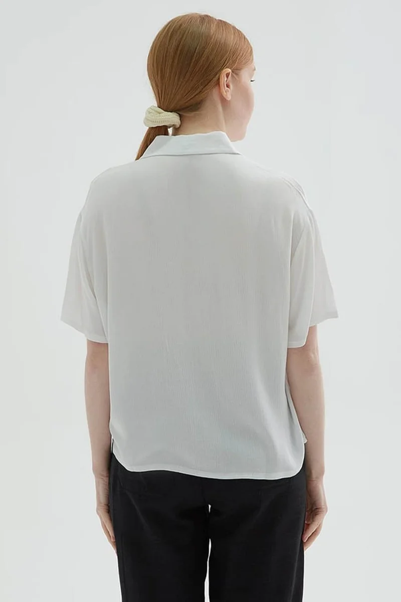 فاشن فريندز Crop Ecru Women's Shirt 25Y0515K1