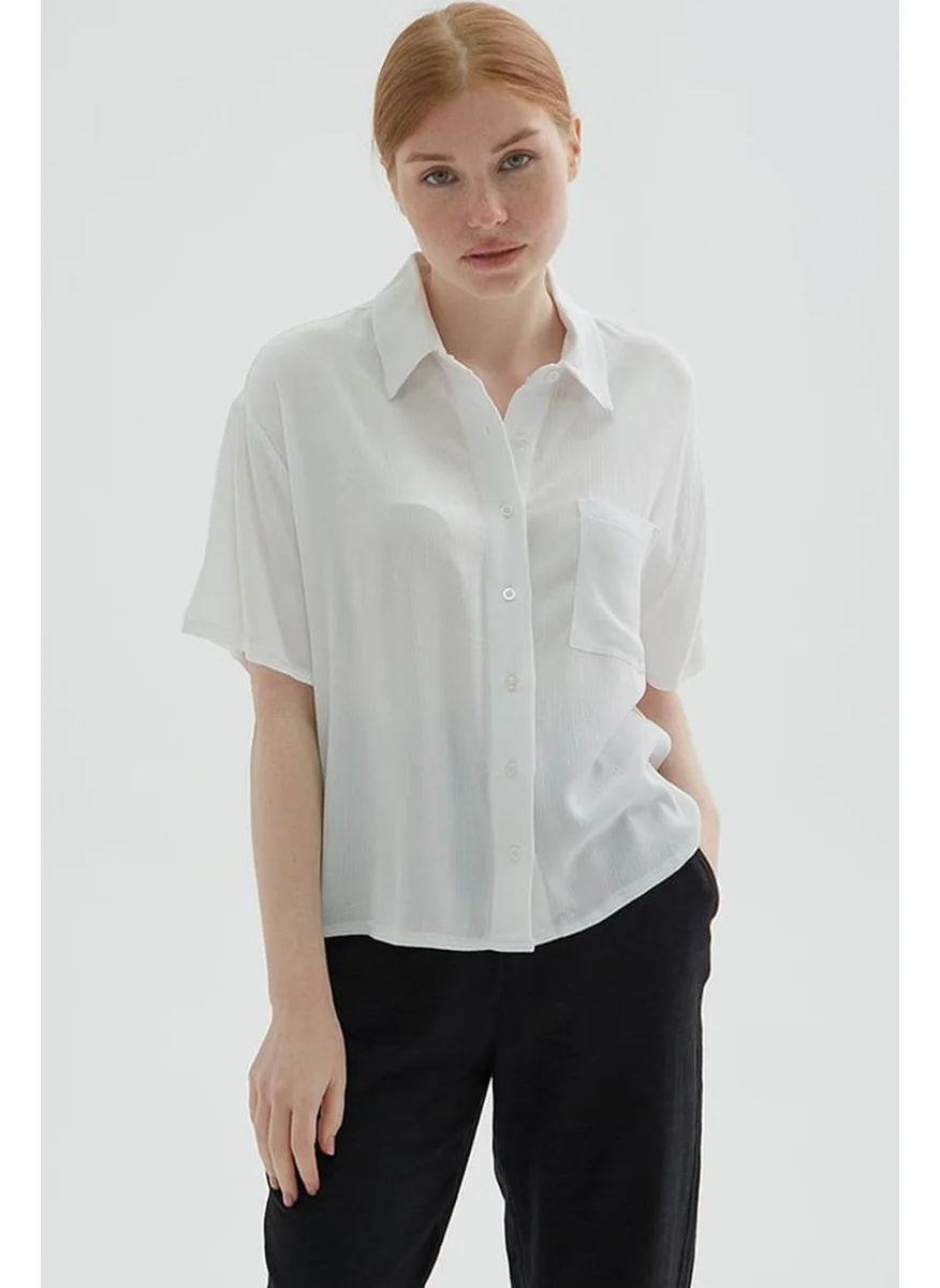 Fashion Friends Crop Ecru Women's Shirt 25Y0515K1