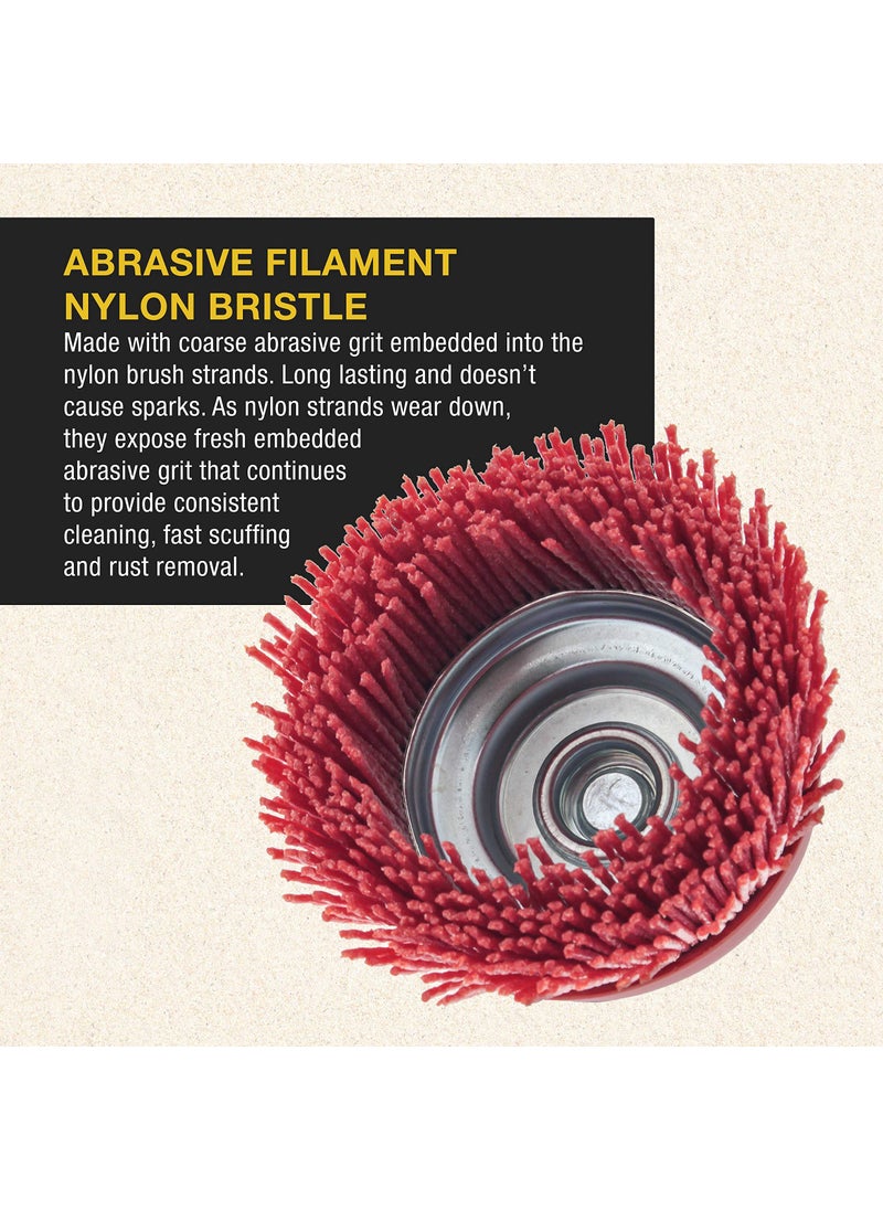 Dura-Gold Dura-Gold 4" Abrasive Filament Nylon Bristle Cup Brush - Coarse Sanding Scuffing Brush, 5/8" 11 Thread, 1/4" Drill Arbor - Remove Rust, Corrosion, Paint - Surface Prepping for Truck Bed Liner Coatings  - Image 4