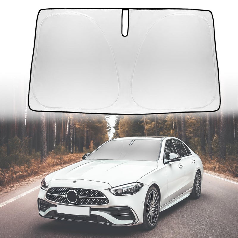SLOGENTO for Benz C Class Sunshade Windshield Sun Shade Custom Fit 20152023 Mercedes Benz C Class C250 C300 C400 Windshield Cover for GLA Accessories Window Sun Visor Protector UV Ray Reflector