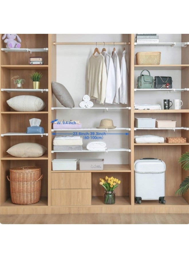 GGEROU 1-Piece Adjustable Storage Rack Expandable Separator Shelf for Wardrobe, Cupboard, Bookcase Compartment Collecting, Extended to 100cm, 24x60cm - Image 2