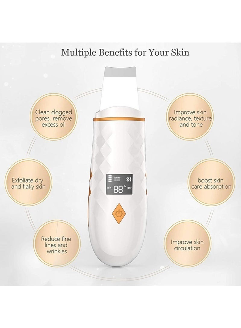 Bukela Skin Scrubber Face Spatula, LCD Screen Pore Scraper Pore Cleaner, Blackhead Removal, Ultrasonic Pore Extractor - 4 Modes Skin Scrubber ,Face Spatula Espatula Ultrasonica Facial Profesional - Image 3