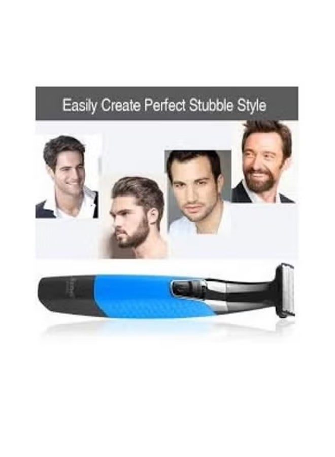 Kemei KM-1910 6-Piece One Blade Face Shaver Set Black/Blue - Image 3