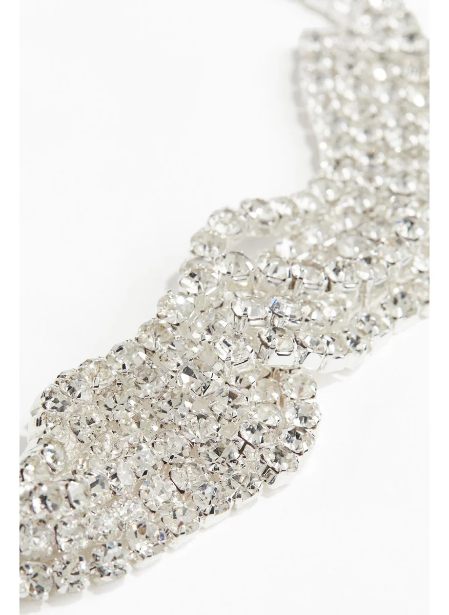 اتش اند ام Twisted Rhinestone Necklace