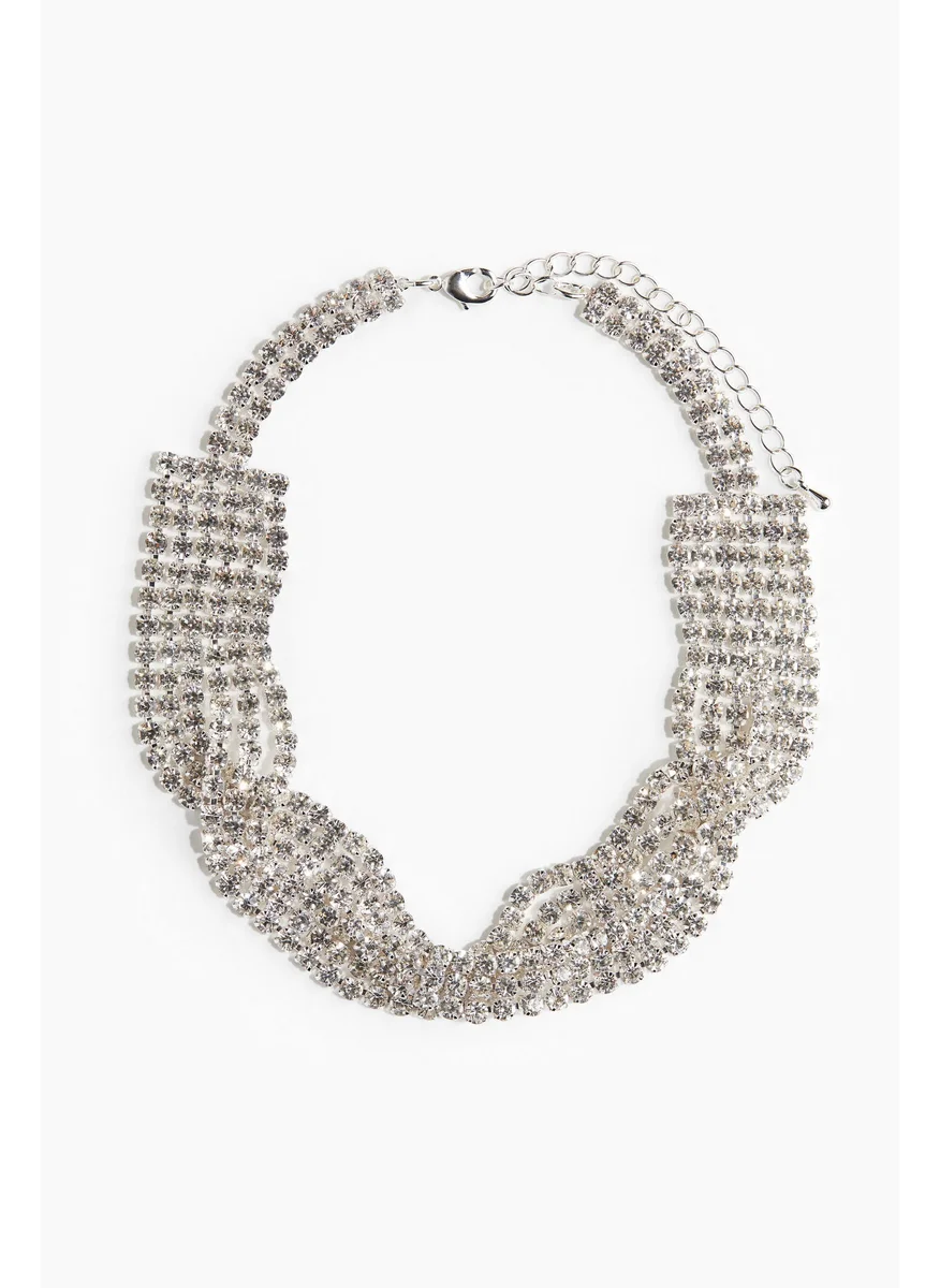 اتش اند ام Twisted Rhinestone Necklace