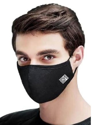 A Face Mask With an Elegant Design, 100% Cotton (Pack of 12 Pieces), Black