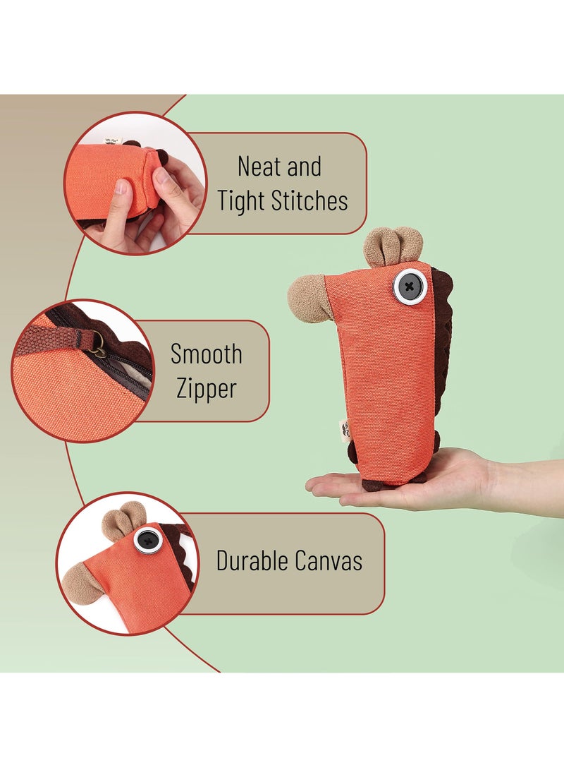 SYOSI Animal Pencil Case, Stand Up Red Donkey Pencil Pouch for Kids, Cute Pen Case for Girls and Boys, School Pencil Case Pouch, Ideal for Stationery Storage - Image 4