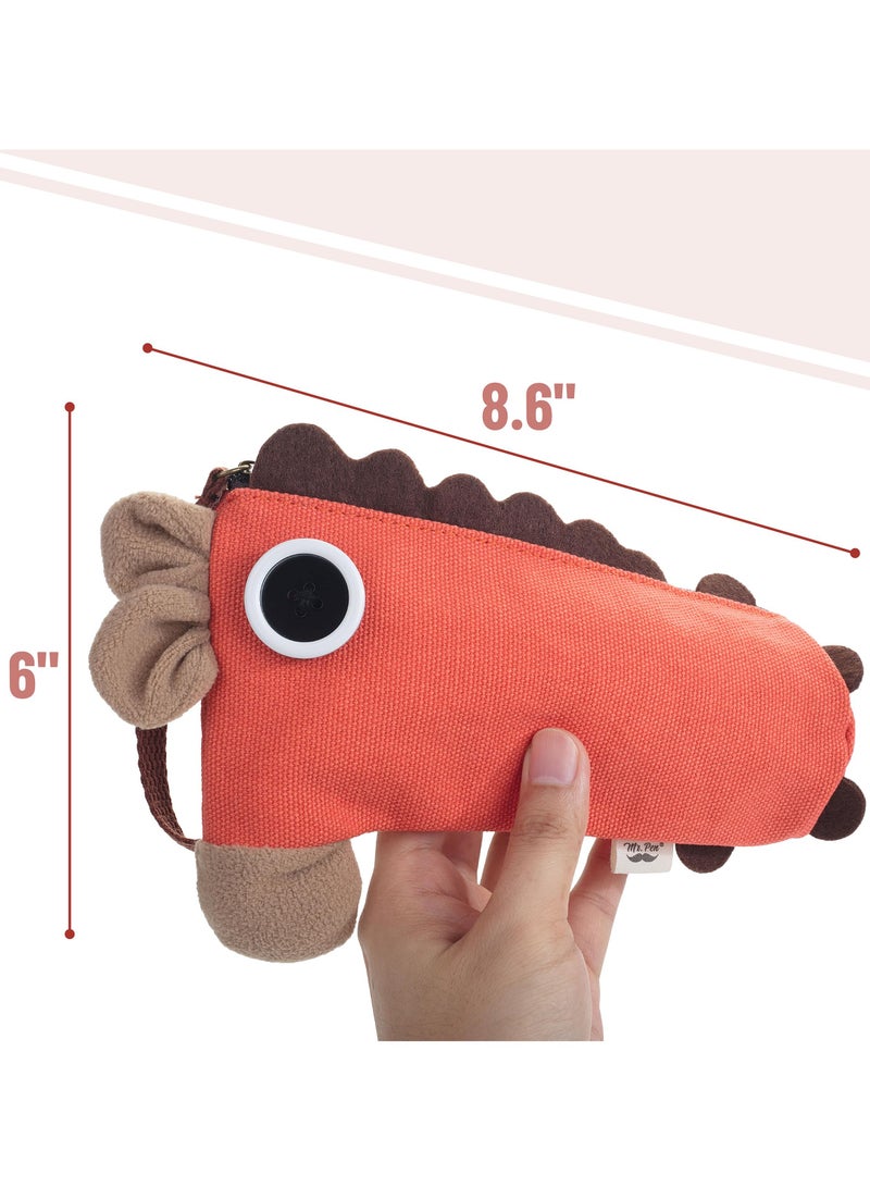 SYOSI Animal Pencil Case, Stand Up Red Donkey Pencil Pouch for Kids, Cute Pen Case for Girls and Boys, School Pencil Case Pouch, Ideal for Stationery Storage - Image 3