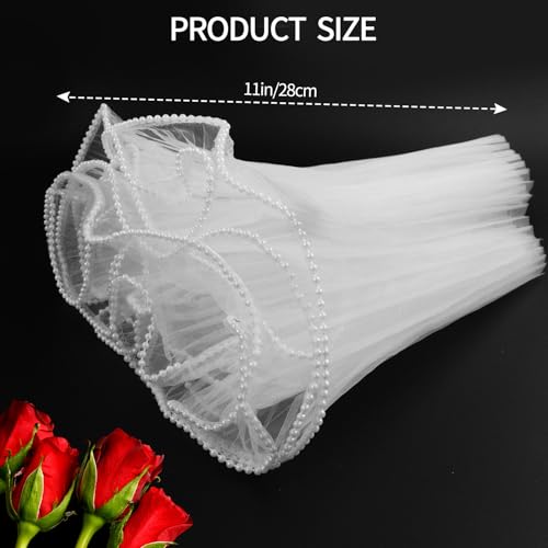 Quadafy 4 Yards Pearl Mesh Flower Wrapping Paper for Bouquets, Korean Floral Wrapping Paper, Pearl Mesh for Bouquets, DIY Gift Packaging, Valentines Flower Shop Decoration (Yards White) - Image 2