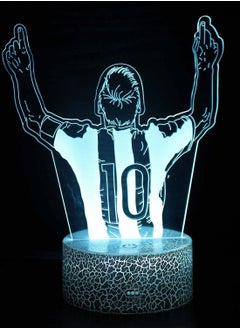 althiqahkey 3D Messi 10 Night Light Touch Table Desk Lamp 7 Color Changing Optical Illusion Lights with Acrylic Flat  - Image 1
