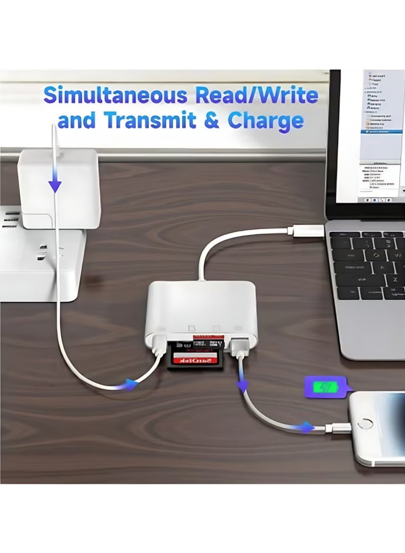 قارئ بطاقات SD بمنفذ USB من النوع C، محول Micro SD إلى Type-C، قارئ بطاقات SD، محول OTG 4 في 1 من النوع C، قارئ بطاقات ذاكرة الكاميرا مع فتحتي TF/SD - view 2