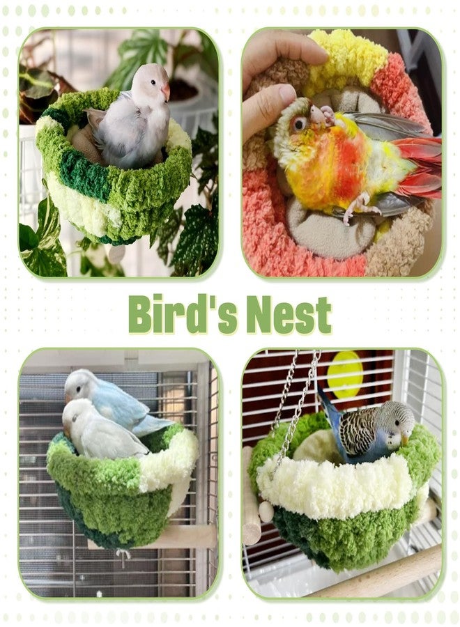 kathson Bird Nest,Bird Nest for Cage Winter Warm Parakeet Nest Bird Breeding Nest Bed for Parrots, Budgies, Lovebirds, Canaries, Finches and Other Small Birds(Green) - Image 5