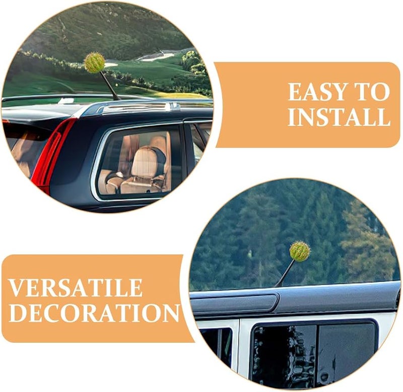 2 Pcs Cactus Car Antenna Toppers Cute Cartoon Design Lightweight Auto Roof Decor - Image 5