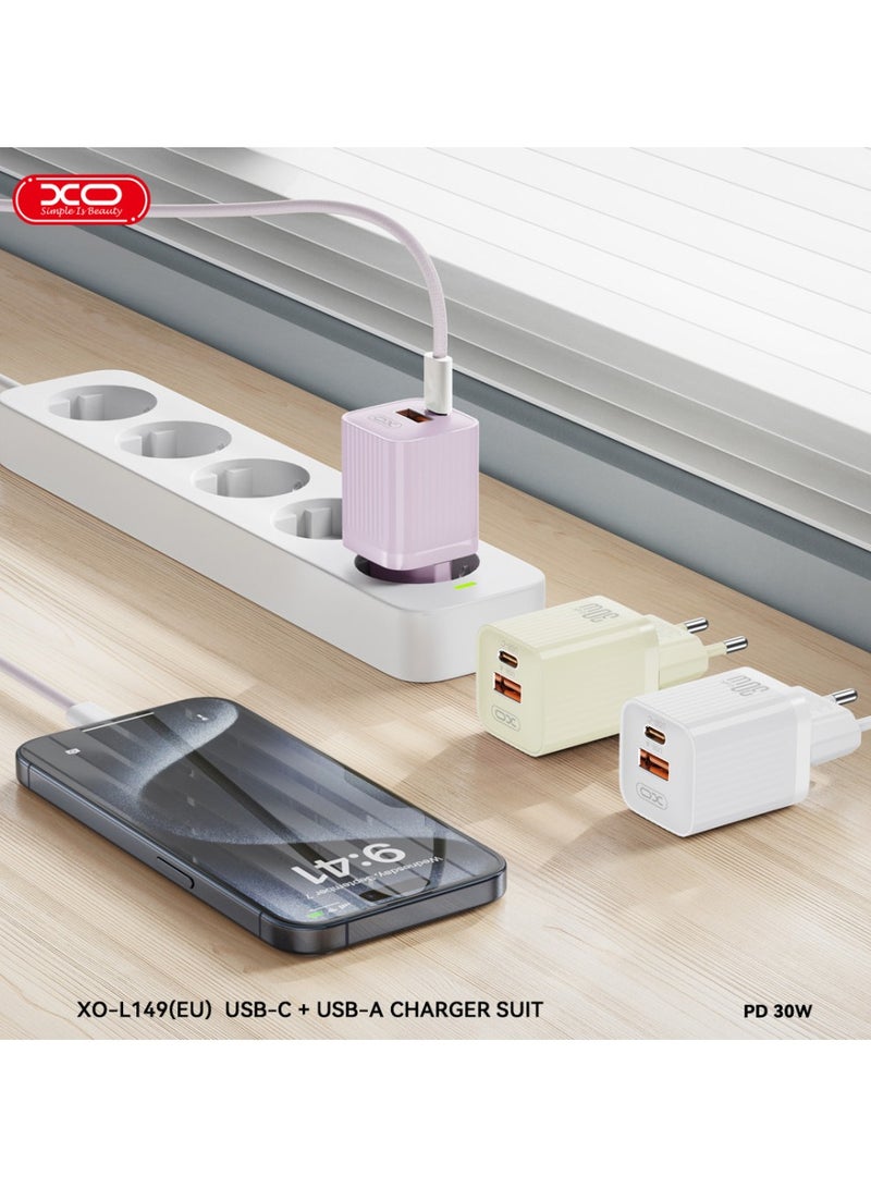 XO XO Fast Charger with Dual 30W USB-C & 18W USB-A Charging Ports with Type-C to IP Cable Supports iPhone  - Image 5