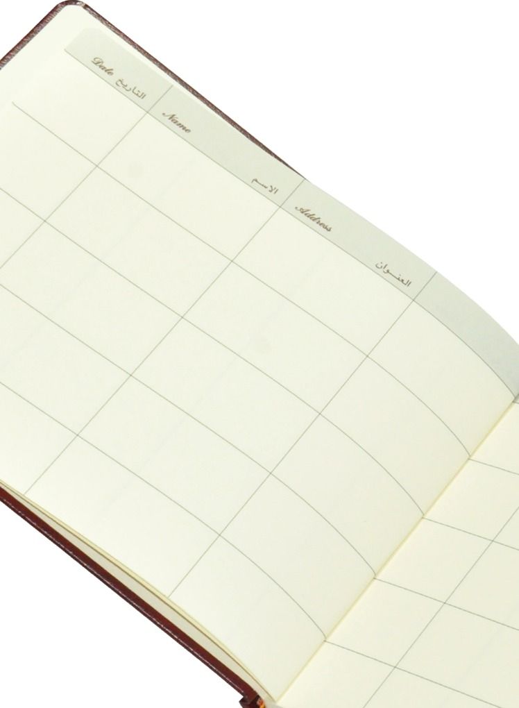 FIS كتاب الزوار التنفيذي من FIS، غلاف جلد متين، ورق عاجي، 100 جرام، زوايا مدورة، عربي وإنجليزي، 120 ورقة، الحجم: 200 × 250 مم - FSCLEXVI12A - Image 2