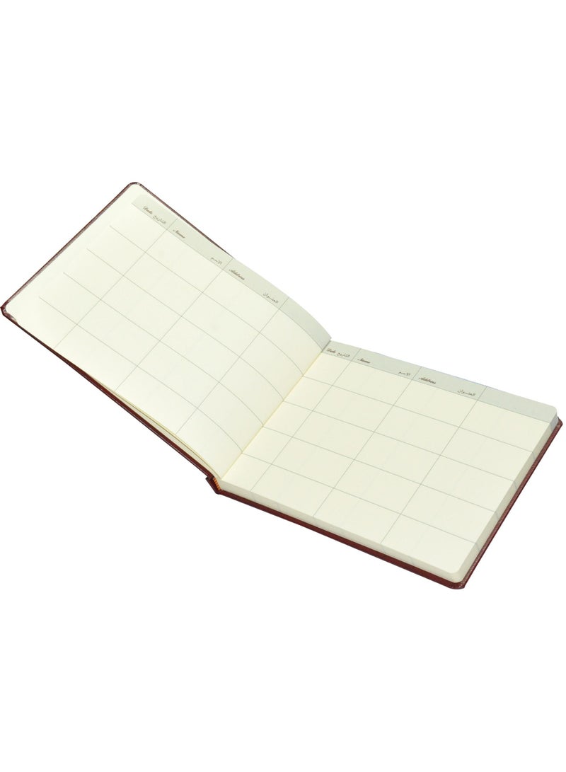 FIS كتاب الزوار التنفيذي من FIS، غلاف جلد متين، ورق عاجي، 100 جرام، زوايا مدورة، عربي وإنجليزي، 120 ورقة، الحجم: 200 × 250 مم - FSCLEXVI12A - Image 4