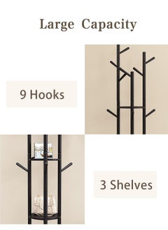 9 Hooks Coat Rack, Stylish Freestanding Coat Hanger with Storage and Tree Branch Design, Entryway Coat Rack for Coats, Bags, Hats and Mufflers - pzsku/ZE7877CE74A99C2CD2187Z/45/_/1713945431/377e7dd8-368d-4ad6-bf3b-859bc14a2a18