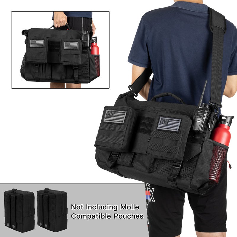Trunab Patrol Bag, Car Front Seat Organizer, Police Duty Bag for Law Enforcement with 15.6â€ Laptop Sleeve, Molle Webbing, Multiple Compartment, Removable Straps, Black - Image 5