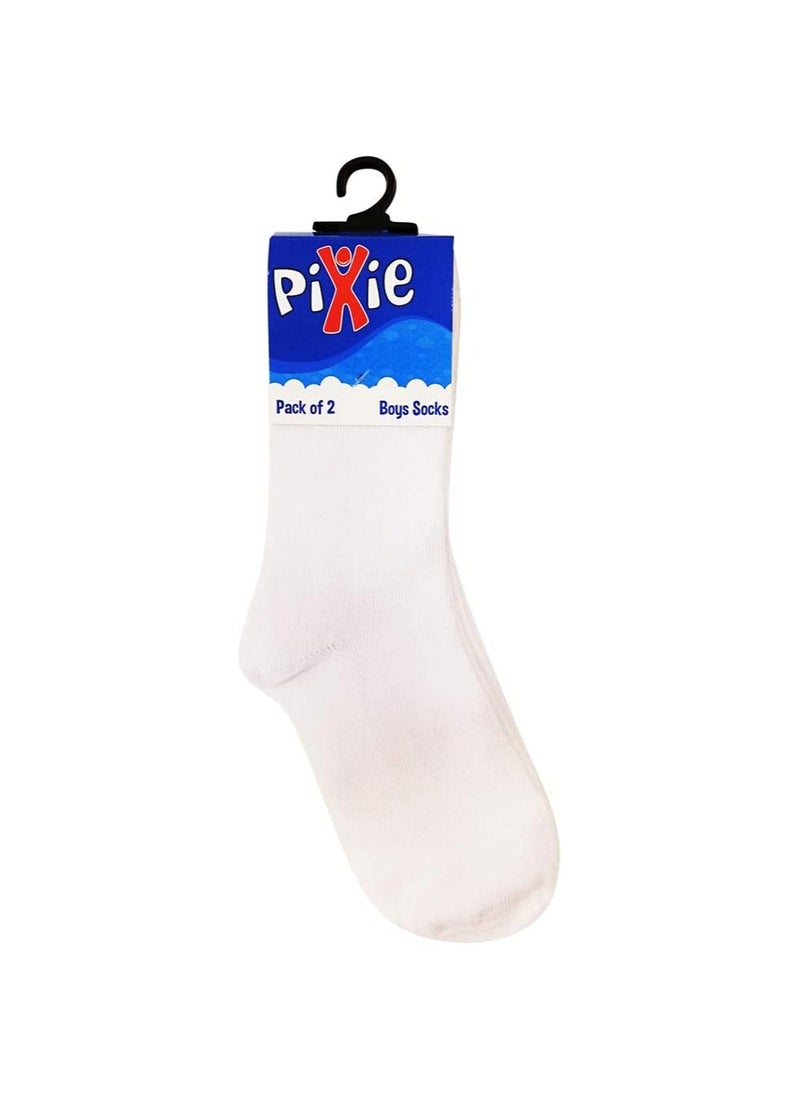 Pixie Pixie Bamboo Cotton Socks Pack Of 2 White 5-8Y  - Image 1