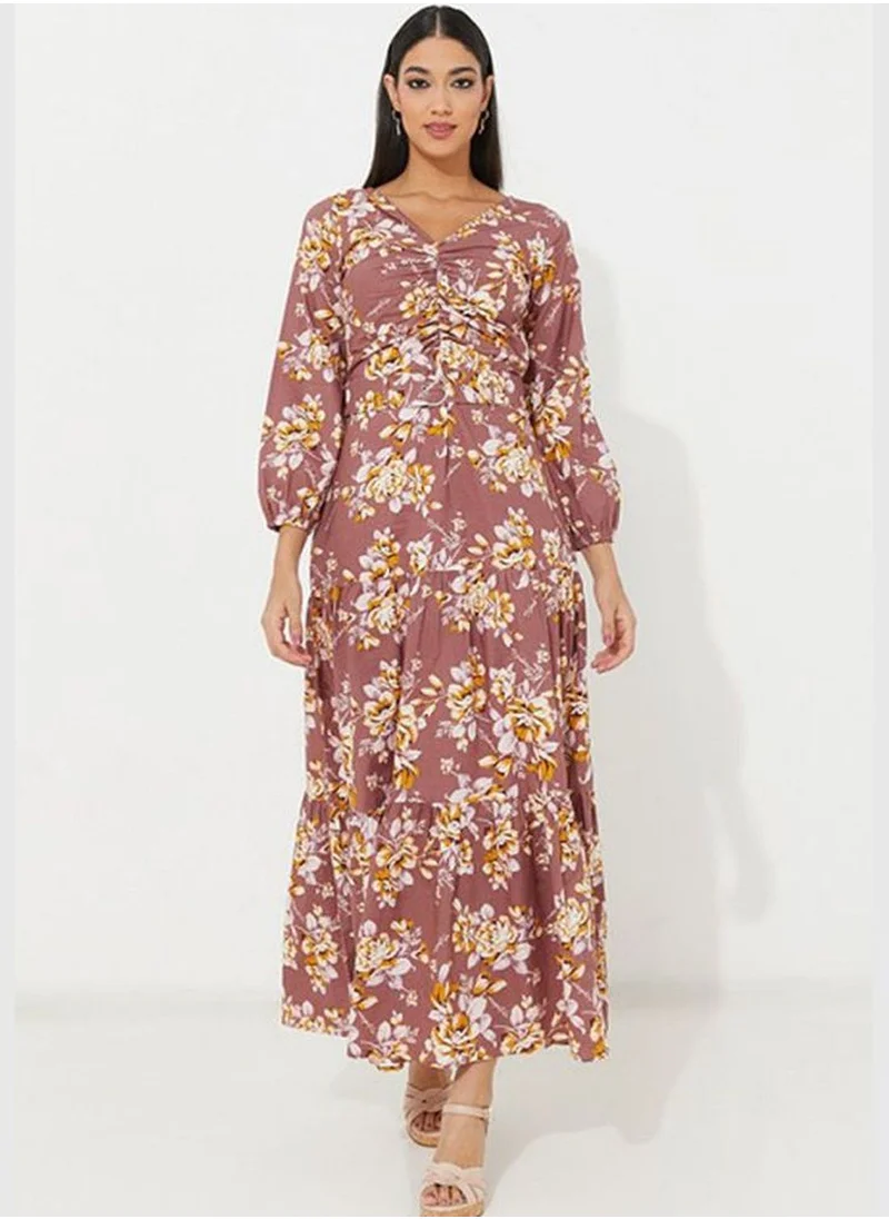 Aeropostale V-Neck Long Sleeves Maxi Dress