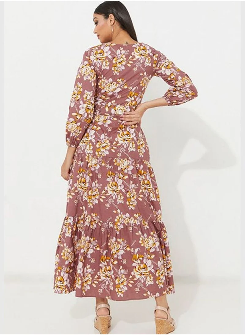 ايروبوستال V-Neck Long Sleeves Maxi Dress