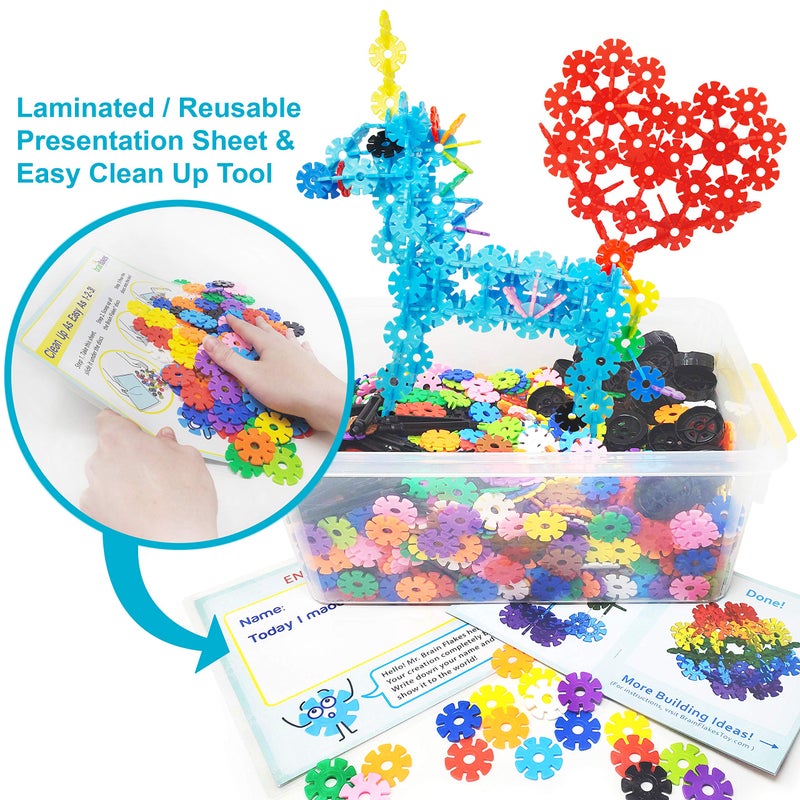 Brain Flakes Brain Flakes 2500 Piece Build 'n' Build Kit - A Creative and Educational Alternative to Building Blocks - Wheel Pieces and Special Parts Included - A Great Stem Toy for Both Boys and Girls  - Image 5