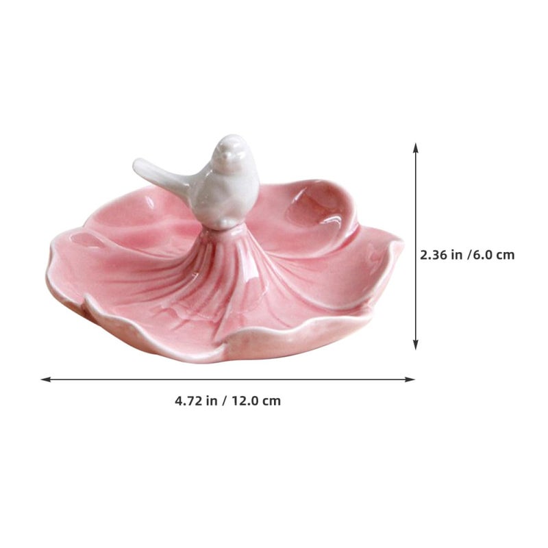 Pink Ceramic Jewelry Tray Ring Holder Necklace Storage Organizer Display Dish - Image 3