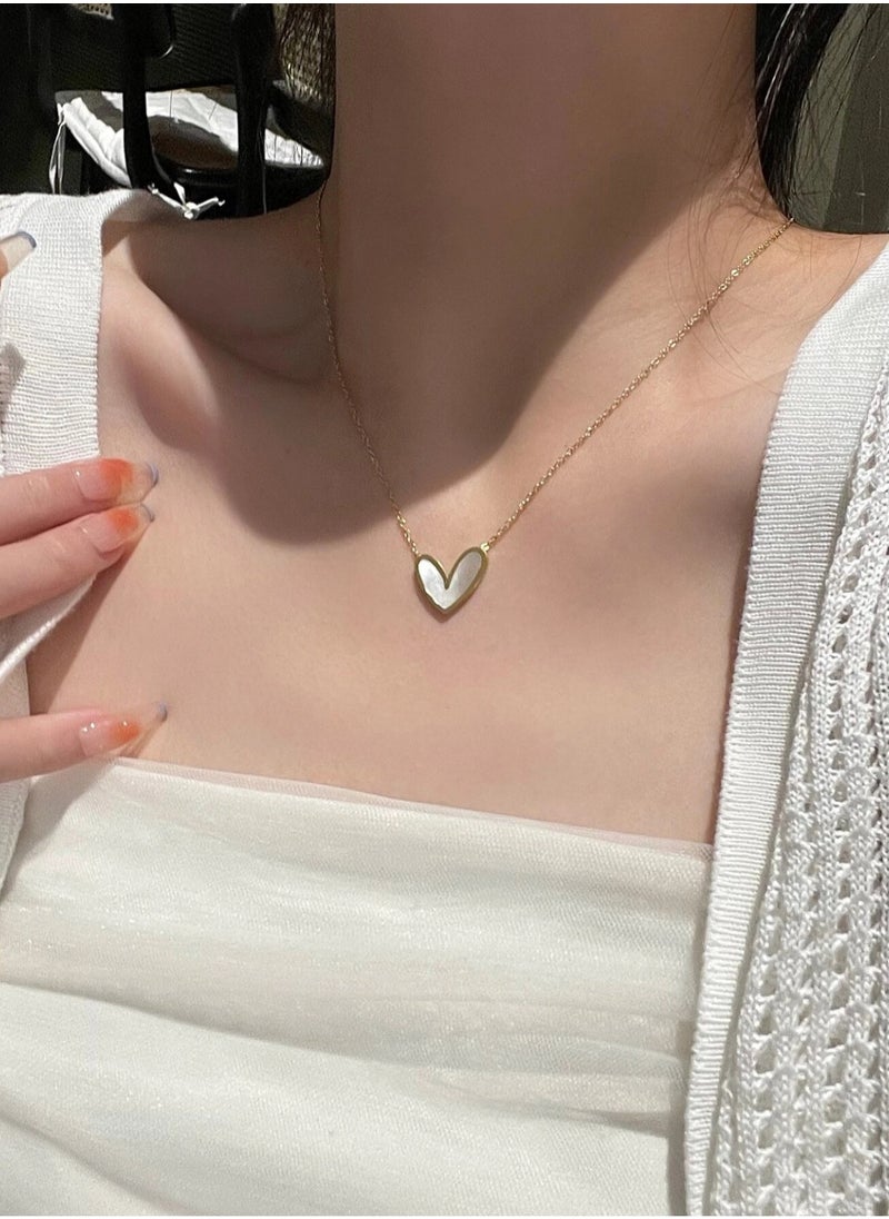sixtyfour Elegant Stainless Steel Gold Plated Necklace For Women  - Image 1