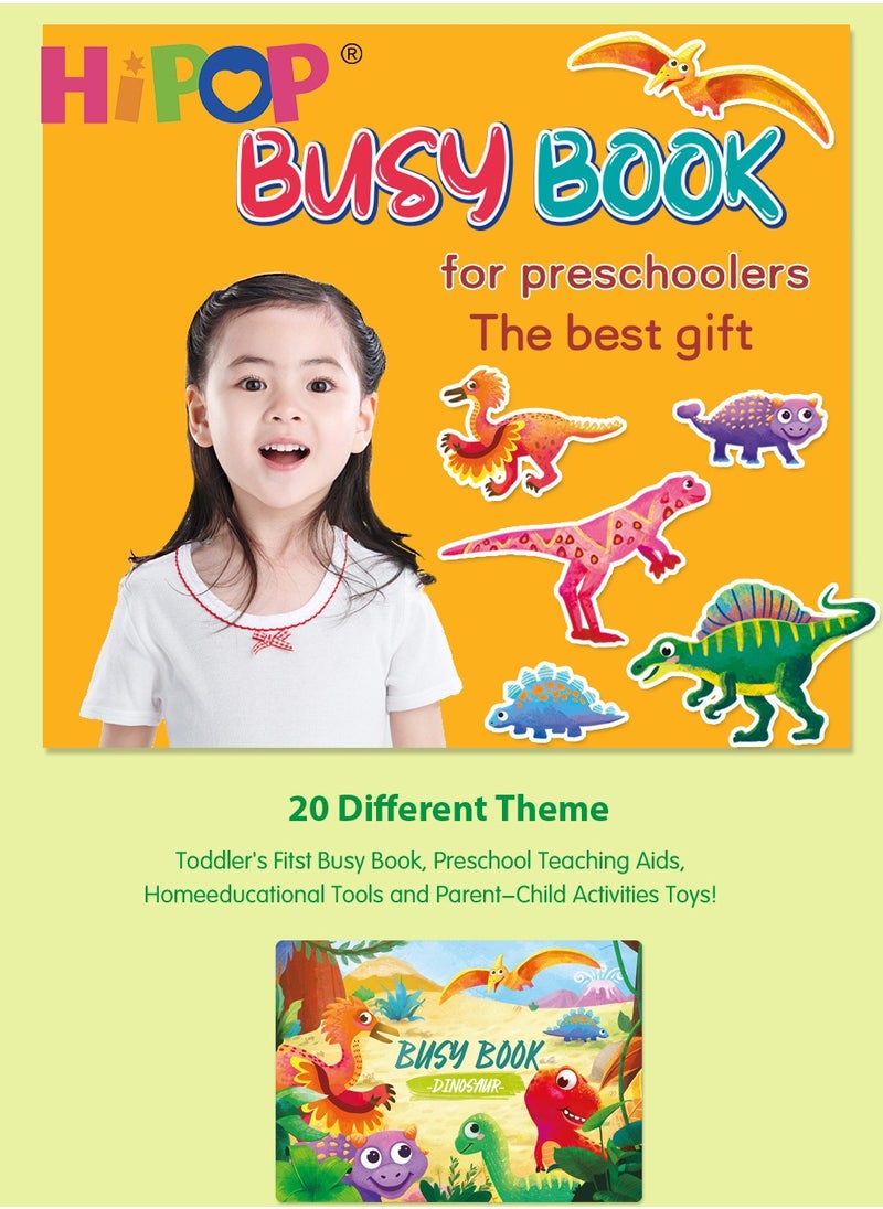 HIPOP Quiet Book Children's Early Education Interactive Toy,Can be Repeatedly Torn and Pasted,Children's Preschool Learning Toy,Dinosaur Theme Busy Book  - Image 5