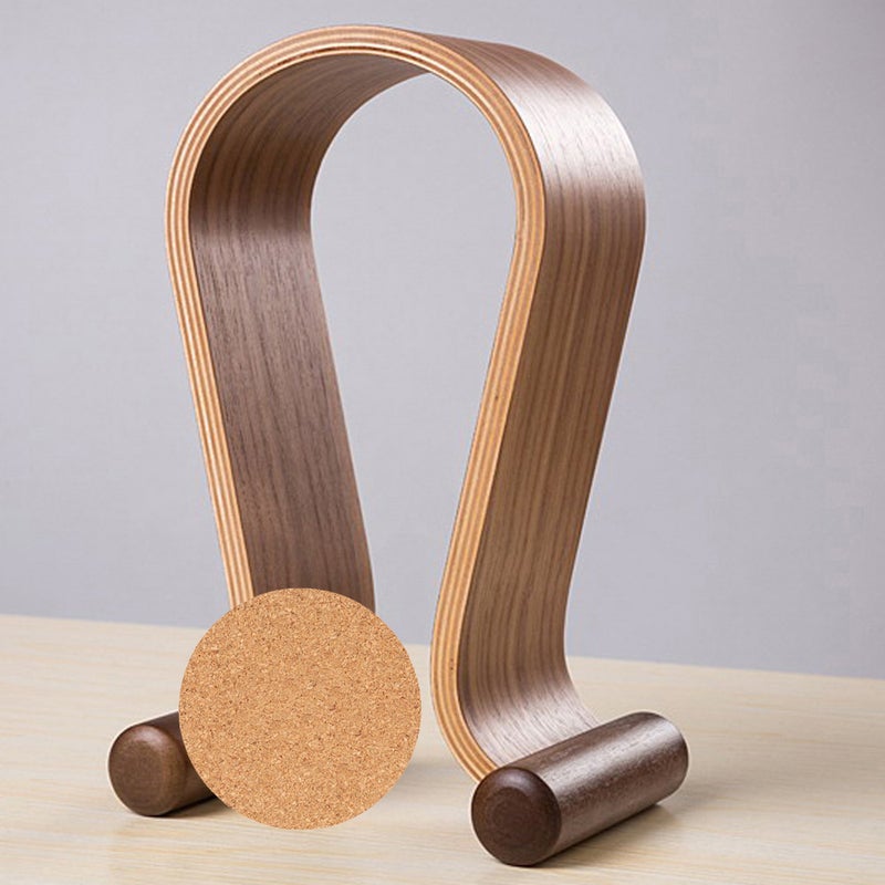 SAMDI Wooden Walnut Wood Headphone Gaming Headset Display Stand Holder HangerBlack Walnut - Image 5