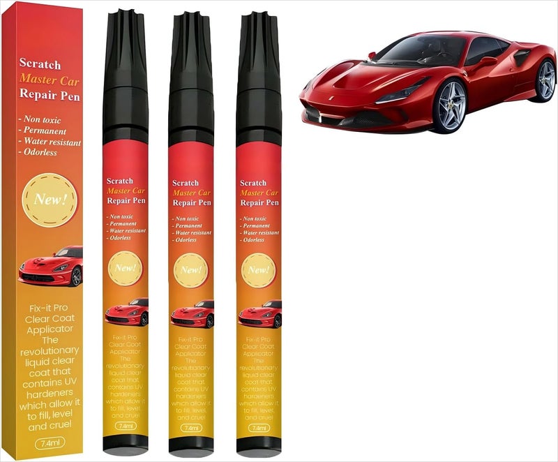 Berthg 3pc Magic Car Scratch Removal Pen & Weatherproof Touch Up Paint Pen Car Scratch Remover Pen for dark Car -The Magic Pen black Cars - Image 1