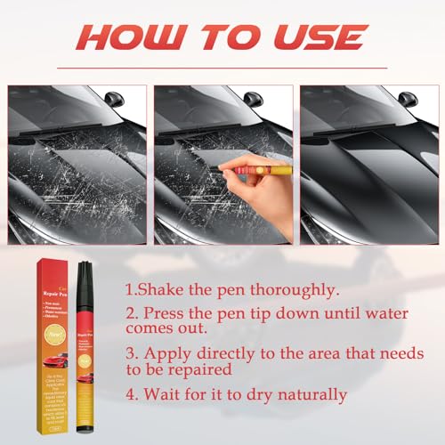 Berthg 3pc Magic Car Scratch Removal Pen & Weatherproof Touch Up Paint Pen Car Scratch Remover Pen for dark Car -The Magic Pen black Cars - Image 4