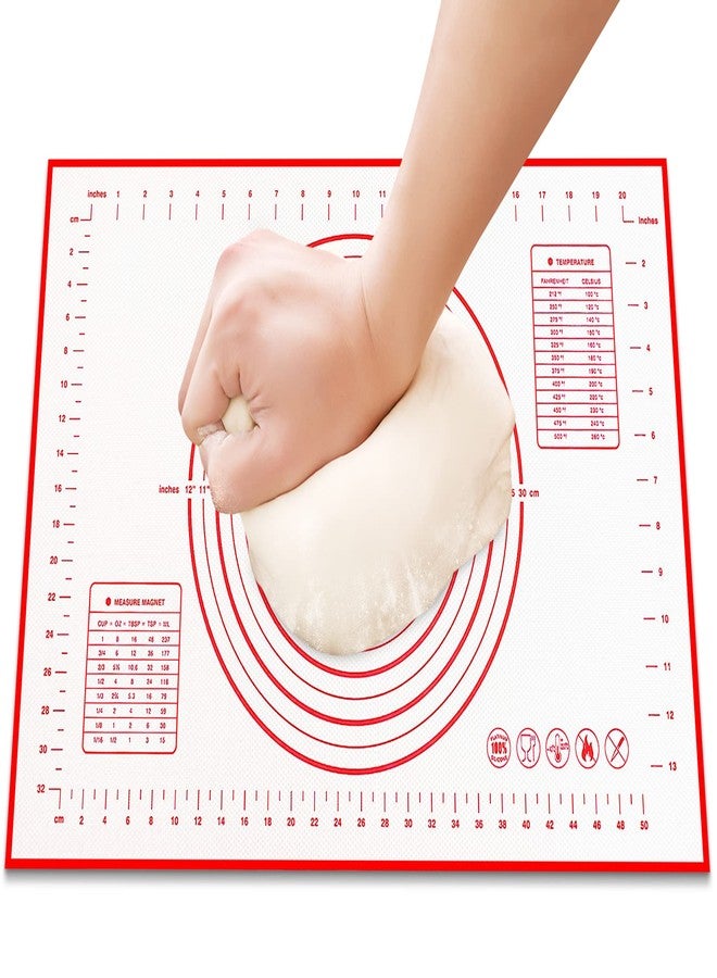 HOOMIL Silicone Baking Mat, Non-Stick, Non-Slip, Extra Large Pastry Mat for Rolling Dough, Bread Pie Crust Pizza Cookies Fondant Making, with Measurements - 24"x16" - Image 1