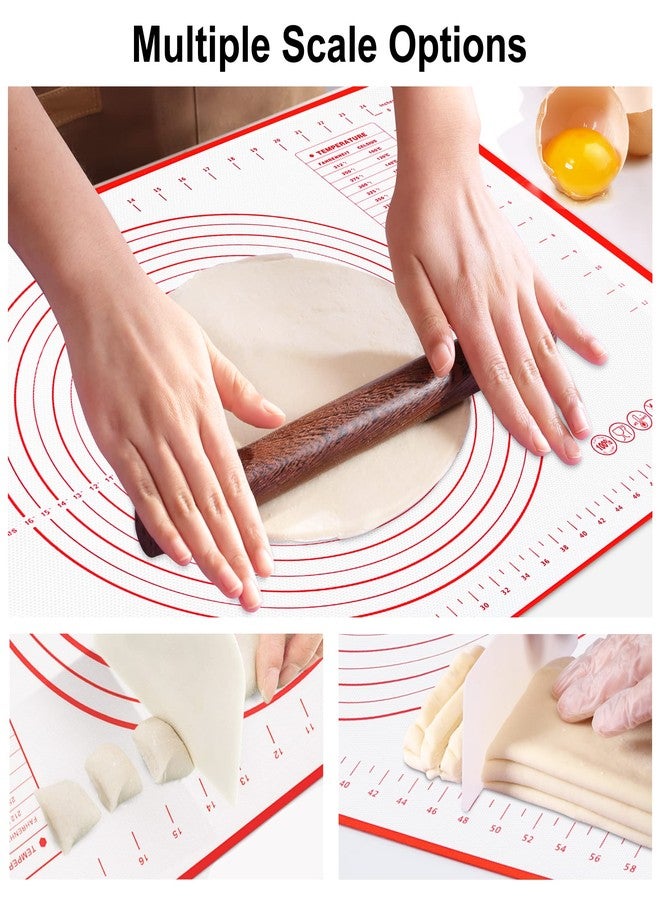 HOOMIL Silicone Baking Mat, Non-Stick, Non-Slip, Extra Large Pastry Mat for Rolling Dough, Bread Pie Crust Pizza Cookies Fondant Making, with Measurements - 24"x16" - Image 4