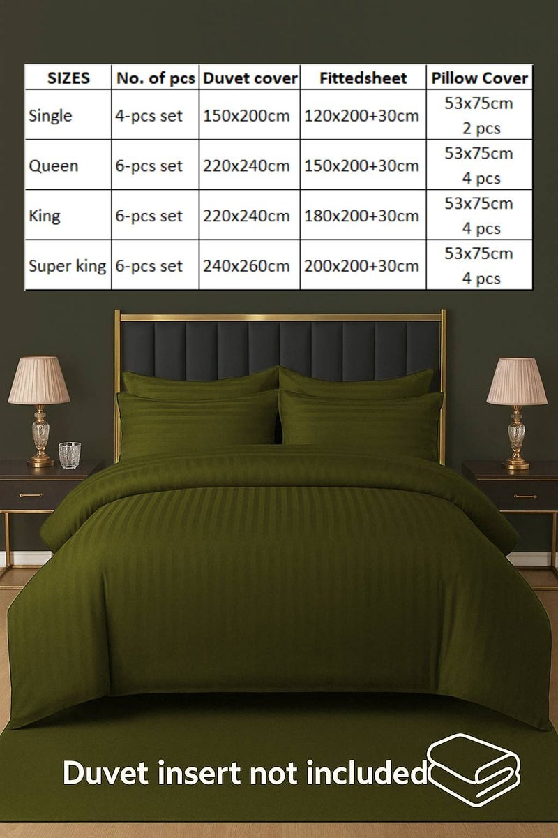 ماكسكون طقم غطاء لحاف من 6 قطع - مقاس سوبر كينج، يتضمن غطاء لحاف واحد (240×260 سم)، شرشف واحد (200×200+30 سم)، 4 أغطية وسائد (53×75 سم)، اللون زيتوني - Image 4