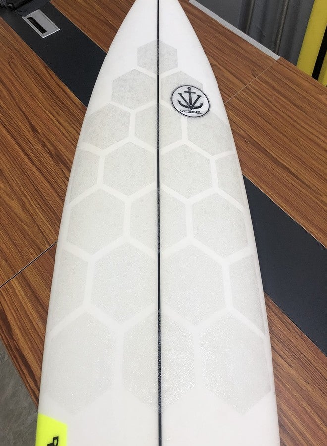 AQUBONA Hexagon Clear Surf Traction Grip Traction Pad Semi Clear Deck Pad for Surfboard (Transparent A) - Image 1
